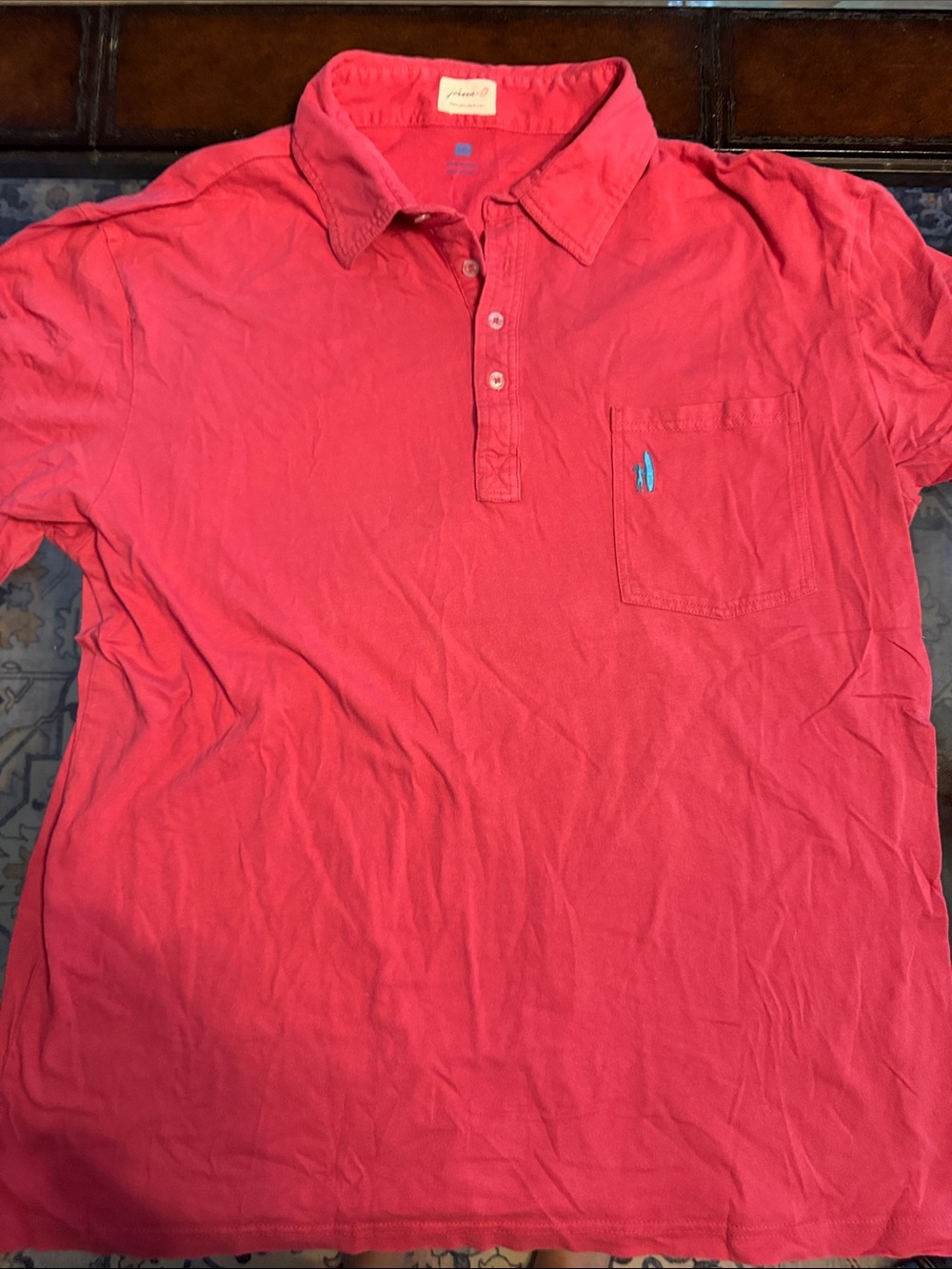 johnnie-O Pink Polo with Chest Pocket